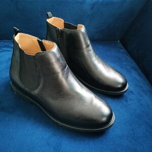 New Size 4 Boys Black Memory Foam Flag Ltd. Leather Boots